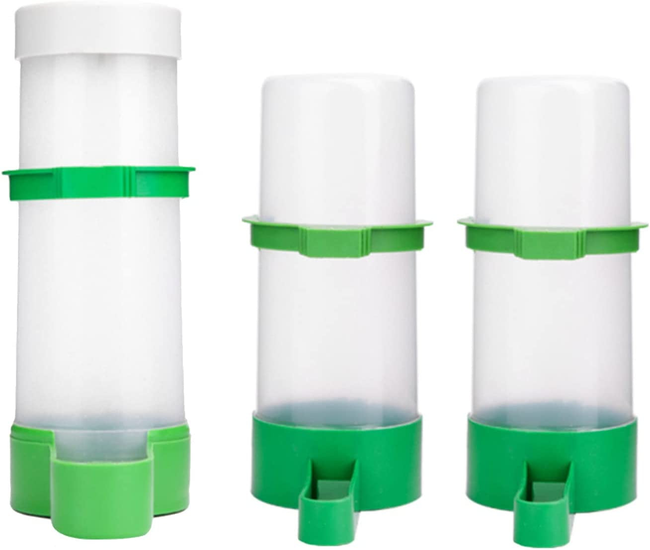 Bird Feeder, Bird Water Dispenser for Cage, 2PCS Automatic Bird Water Feeder with 1PCS Food Feeder for Cage Pet Parrot Budgie Lovebirds Cockatiel (2Pcs 90Ml + 1Pcs 150Ml)