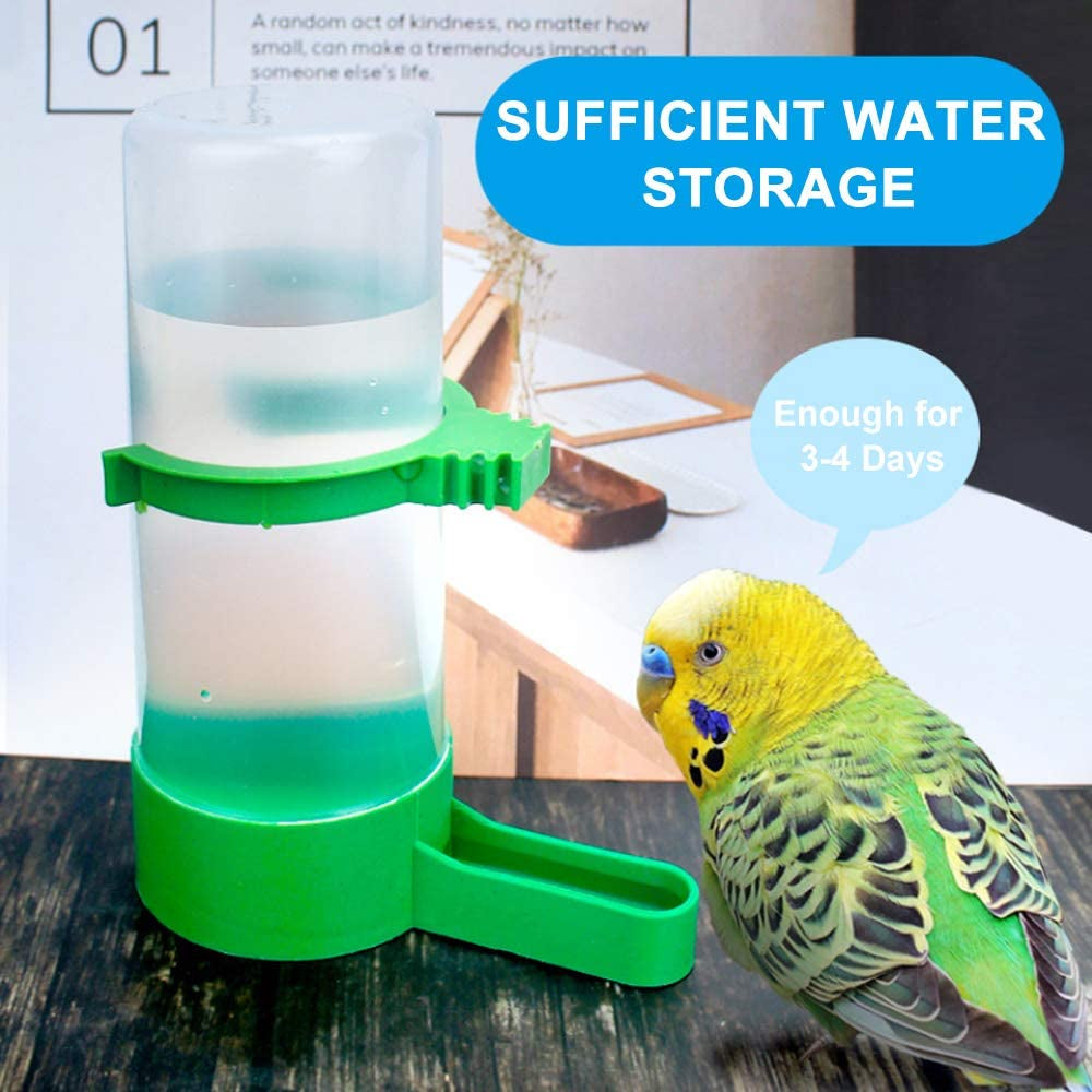 Bird Feeder, Bird Water Dispenser for Cage,  2PCS Automatic Bird Water Feeder with 1PCS Food Feeder for Cage Pet Parrot Budgie Lovebirds Cockatiel (2Pcs 90Ml + 1Pcs 150Ml)